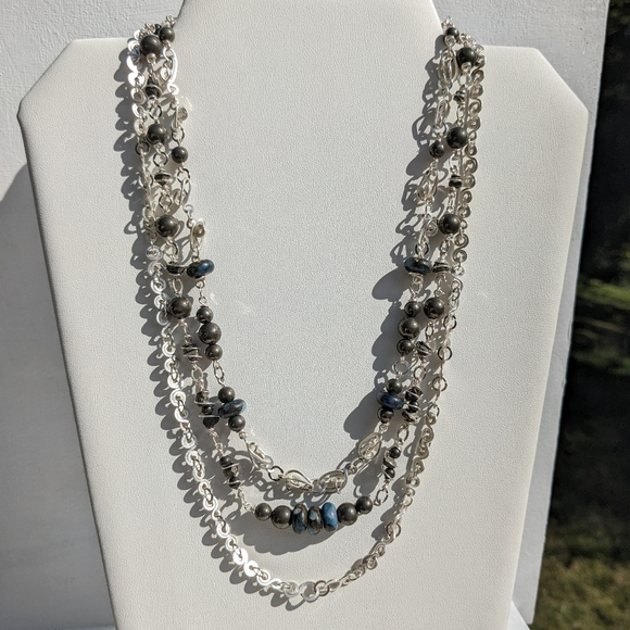 ✨sold✨ Pyrite Abundance Crystals Silver Necklace Artisan Impression Jasper - Picture 7 of 15